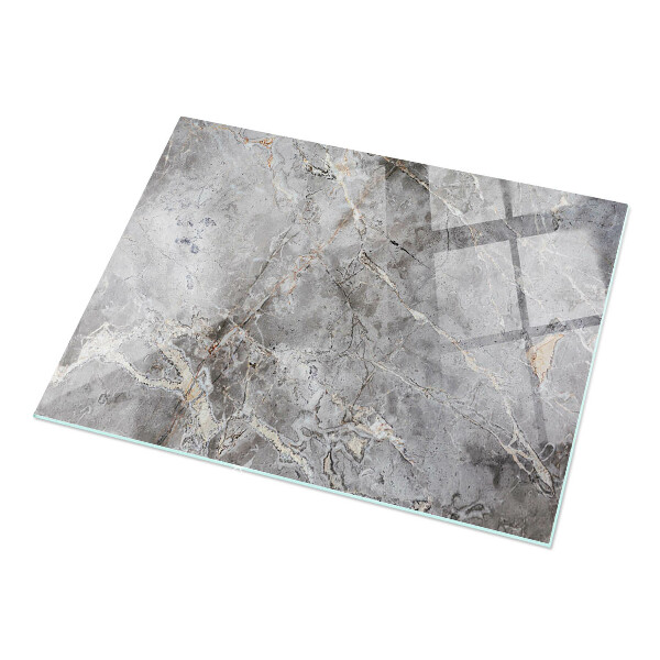Rectangular glass table top Marble-inspired pattern