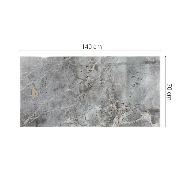 Rectangular glass table top Marble-inspired pattern