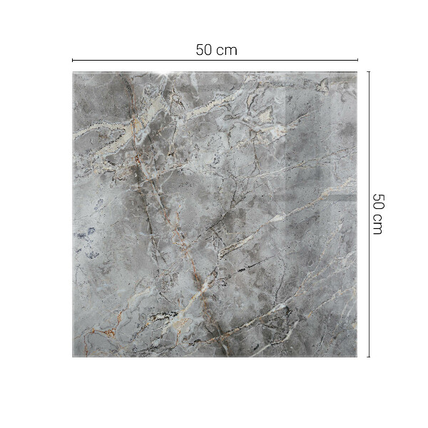 Rectangular glass table top Marble-inspired pattern