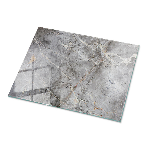 Rectangular glass table top Marble-inspired pattern