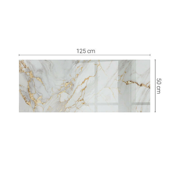 Rectangular glass table top with print Elegant marble pattern