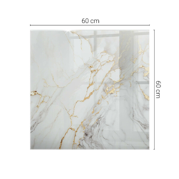 Rectangular glass table top with print Elegant marble pattern