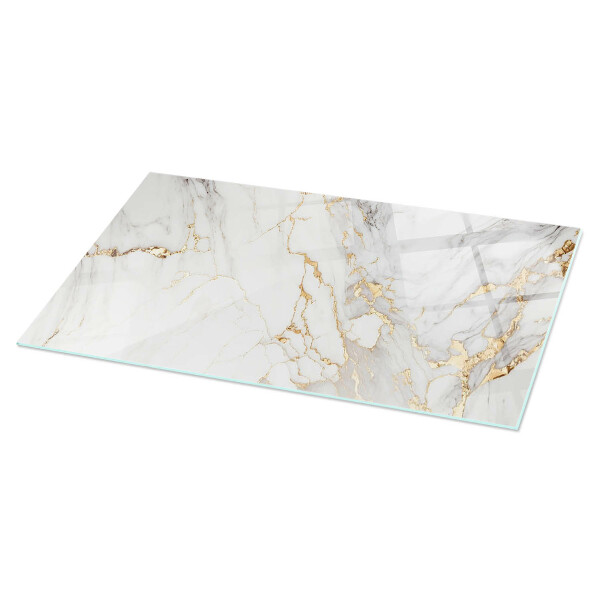 Rectangular glass table top with print Elegant marble pattern