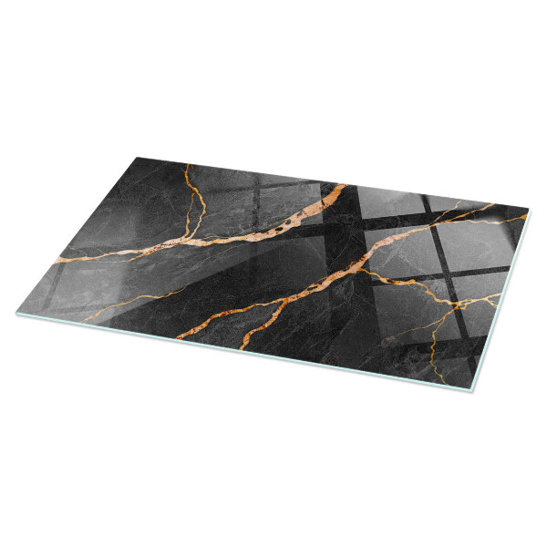 Rectangular glass table top Marble pattern with delicate veins