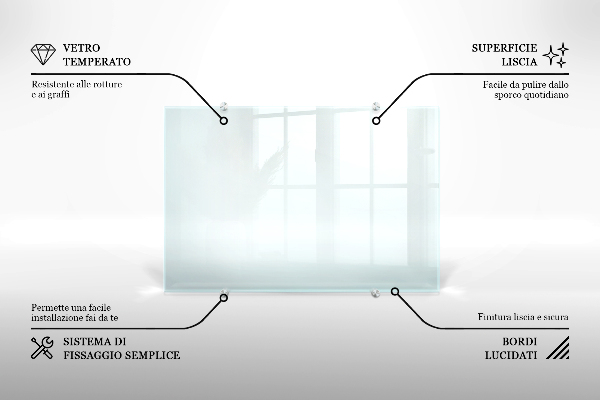 Printed glass splashback transparent 100x30 cm