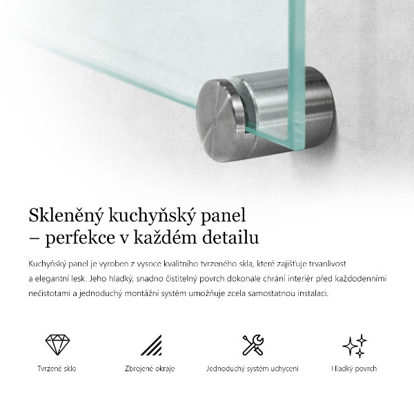 Transparent kitchen panel 100x50 cm