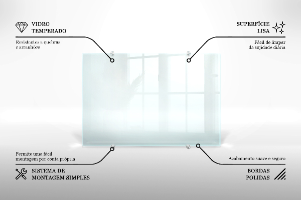 Transparent kitchen panel 100x50 cm