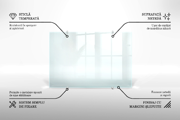 Transparent splashback for kitchen 120x60 cm