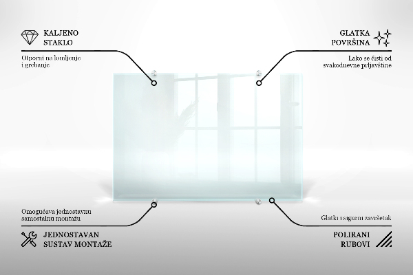 Splashback for kitchen transparent 125x50 cm