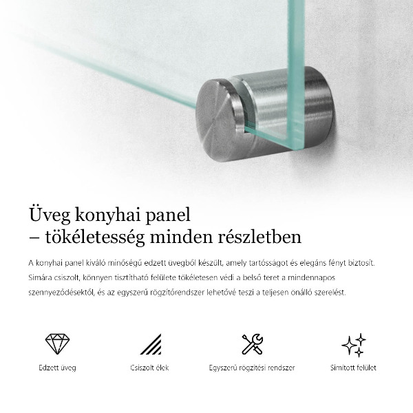 Splashback for kitchen transparent 125x50 cm