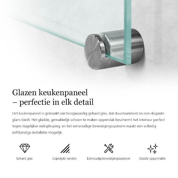 Splashback for kitchen transparent 125x50 cm