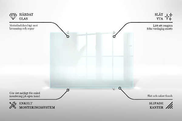 Transparent coloured glass splashback 140x70 cm