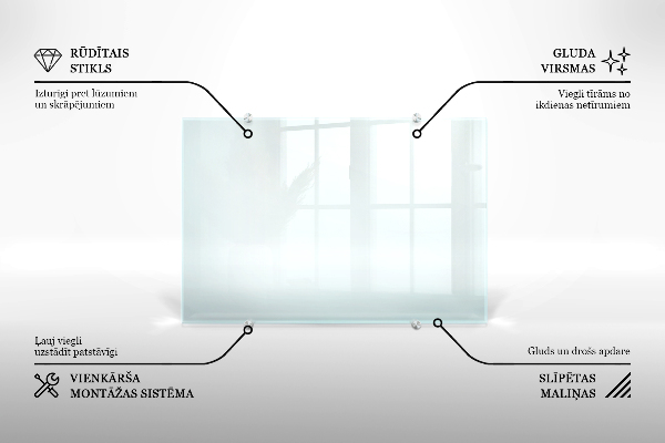 Transparent glass cooker splashback 60x40 cm