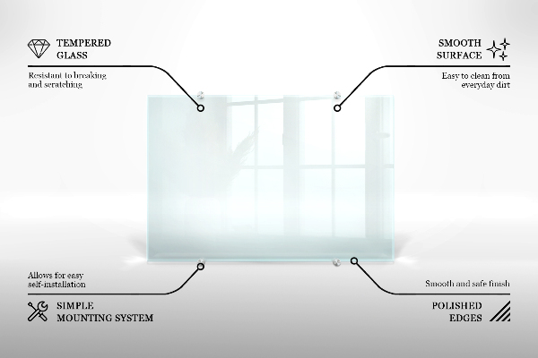Transparent glass cooker splashback 60x40 cm