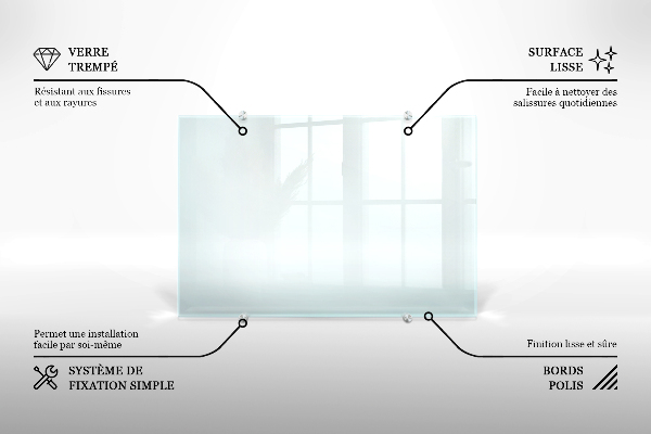 Transparent printed glass splashback 80x60 cm