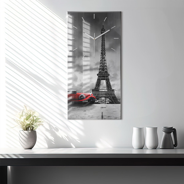 Vertical wall clock Effel Tower Paris