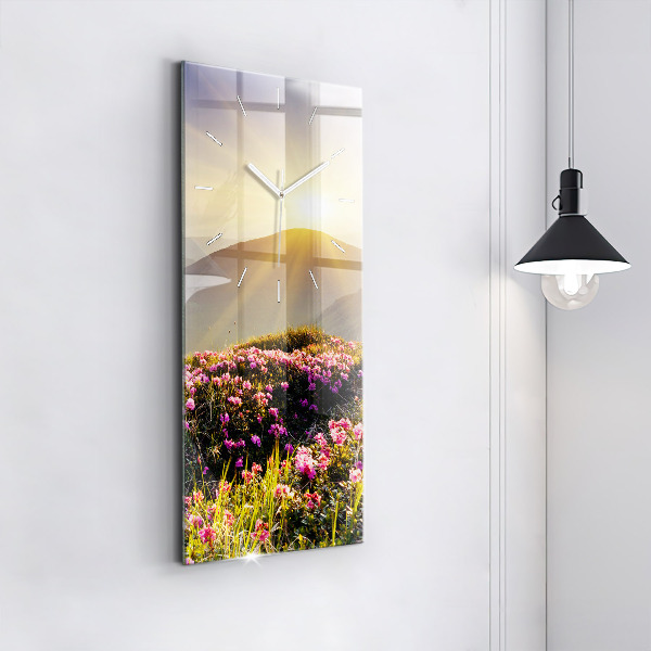 Vertical wall clock Mountain landscape