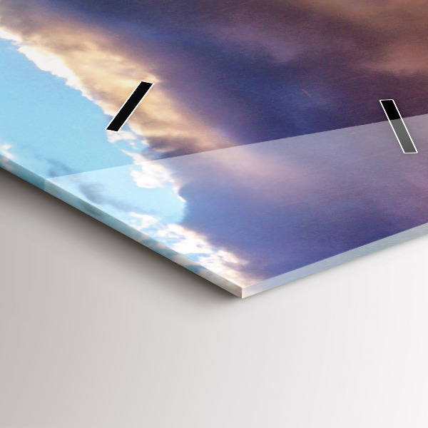 Vertical wall clock Waterfall in Iceland