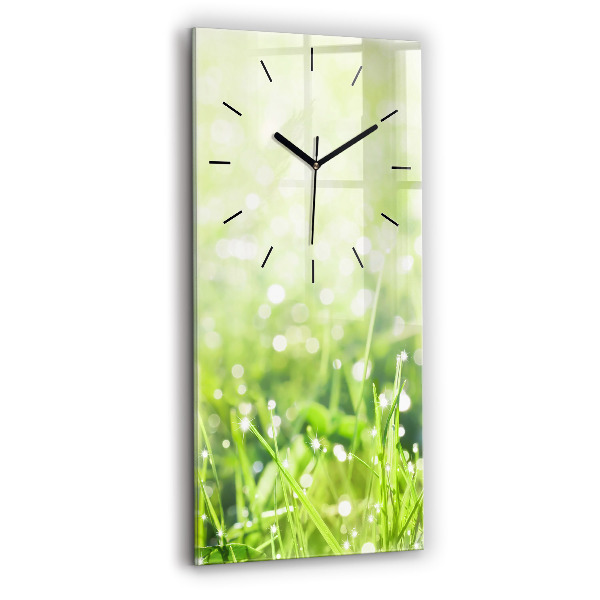 Vertical wall clock Green grass
