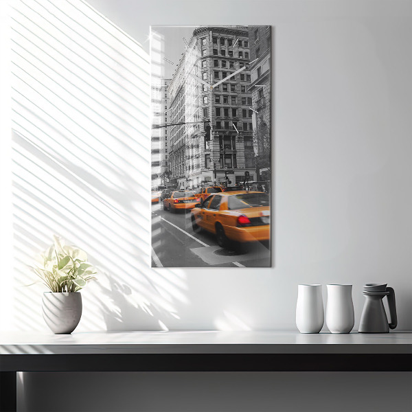 Vertical wall clock Manhattan and Taxis