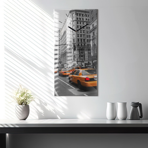 Vertical wall clock Manhattan and Taxis