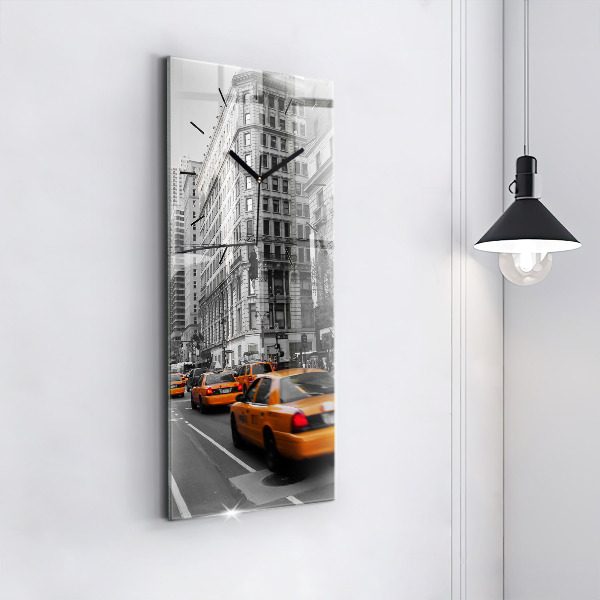 Vertical wall clock Manhattan and Taxis