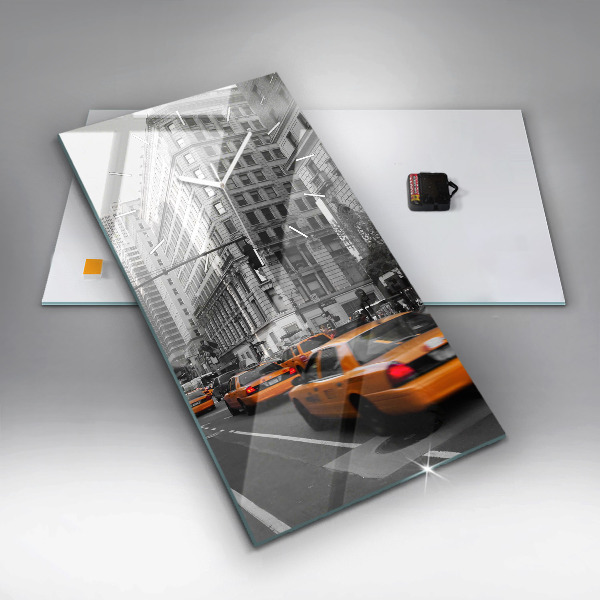 Vertical wall clock Manhattan and Taxis
