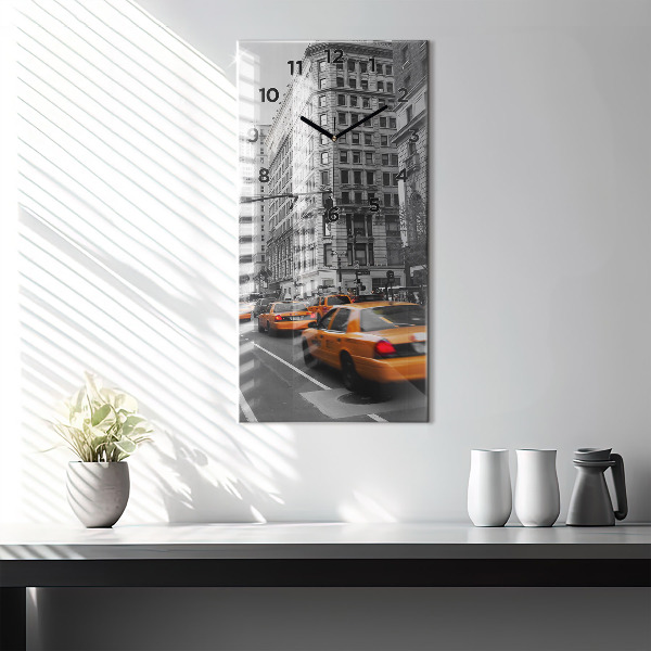 Vertical wall clock Manhattan and Taxis
