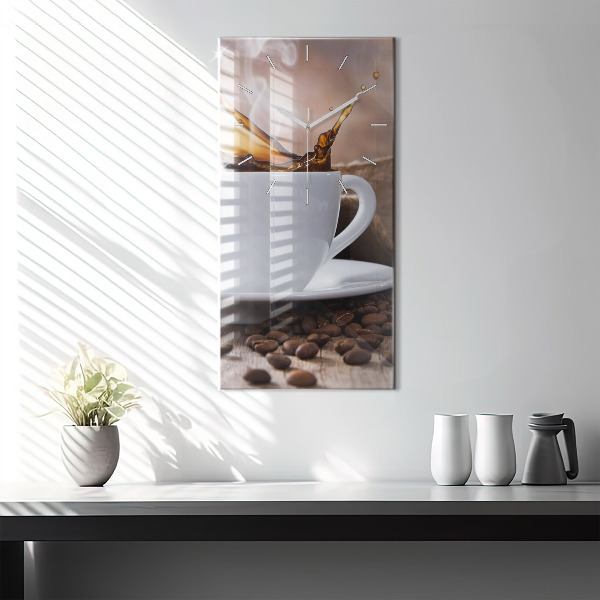 Vertical wall clock A cup of coffee