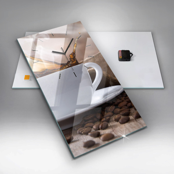 Vertical wall clock A cup of coffee