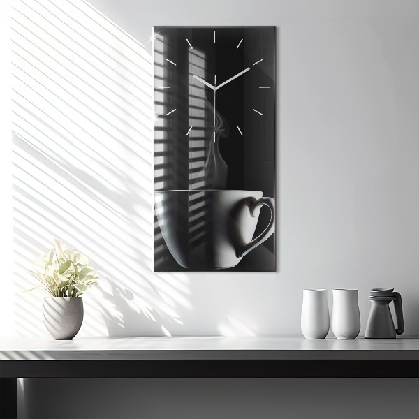 Vertical wall clock A cup of coffee