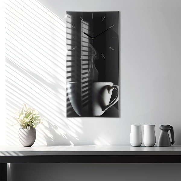 Vertical wall clock A cup of coffee