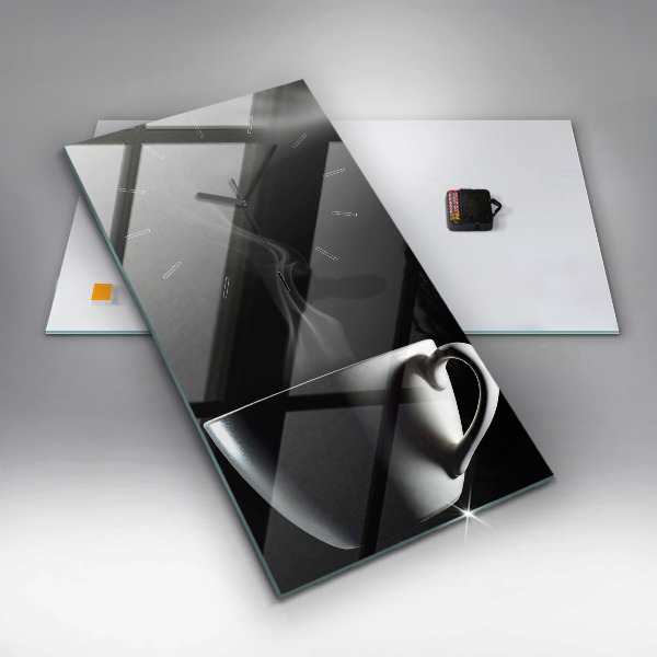 Vertical wall clock A cup of coffee