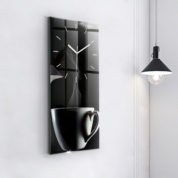 Vertical wall clock A cup of coffee