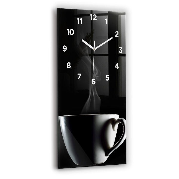 Vertical wall clock A cup of coffee