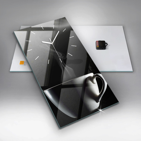 Vertical wall clock A cup of coffee