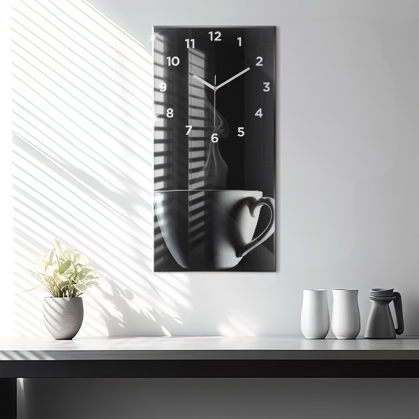 Vertical wall clock A cup of coffee