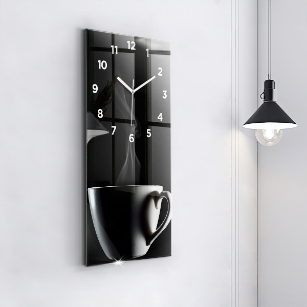 Vertical wall clock A cup of coffee