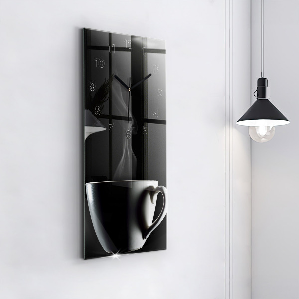 Vertical wall clock A cup of coffee