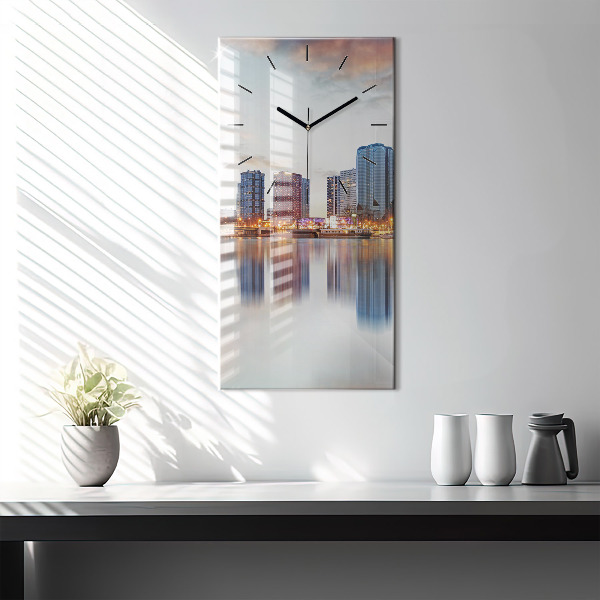 Vertical wall clock Panorama with the Eiffel Tower