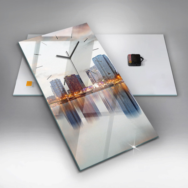 Vertical wall clock Panorama with the Eiffel Tower