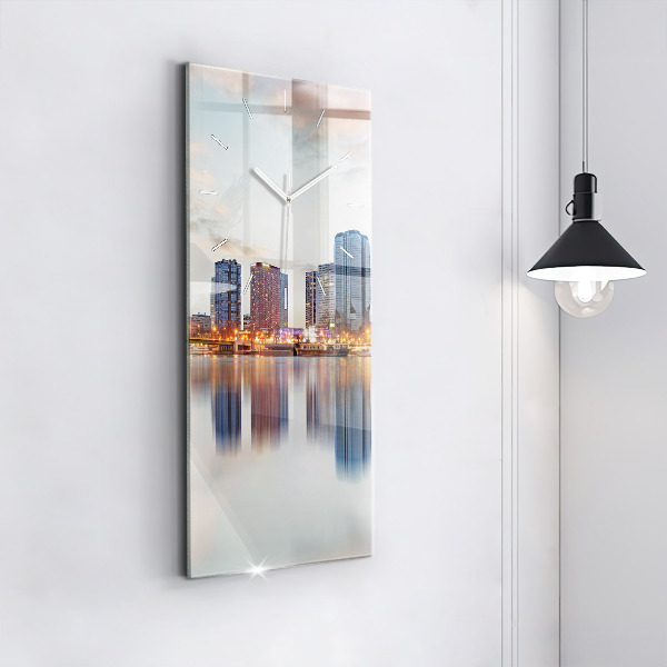 Vertical wall clock Panorama with the Eiffel Tower