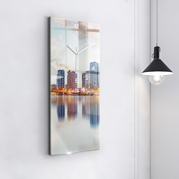 Vertical wall clock Panorama with the Eiffel Tower