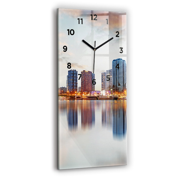 Vertical wall clock Panorama with the Eiffel Tower