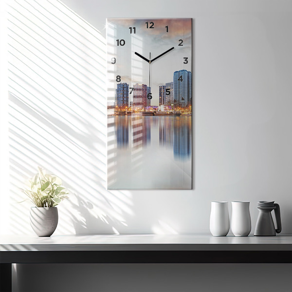 Vertical wall clock Panorama with the Eiffel Tower