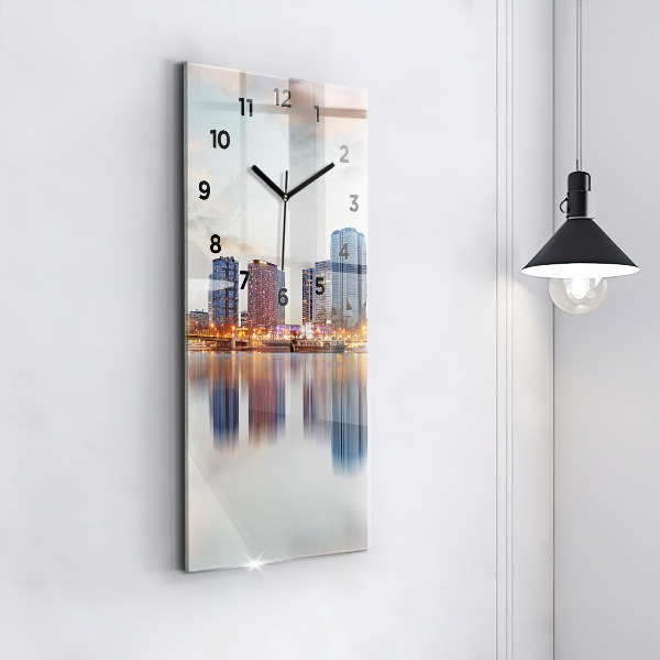 Vertical wall clock Panorama with the Eiffel Tower