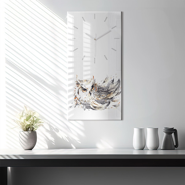 Vertical wall clock Owl symbol of wisdom