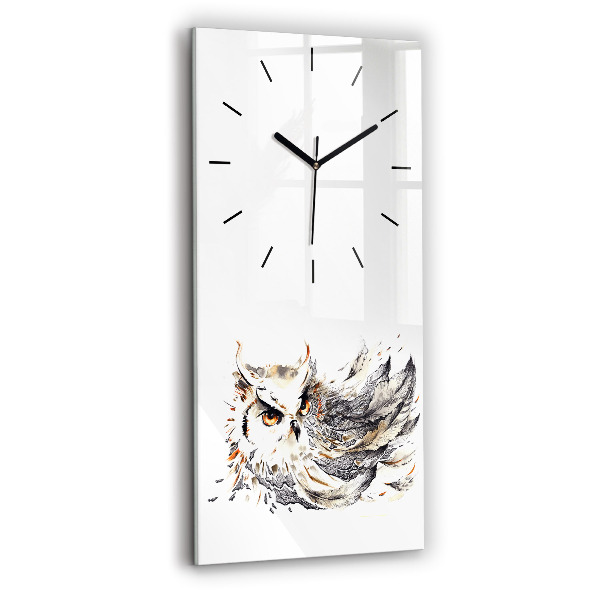 Vertical wall clock Owl symbol of wisdom