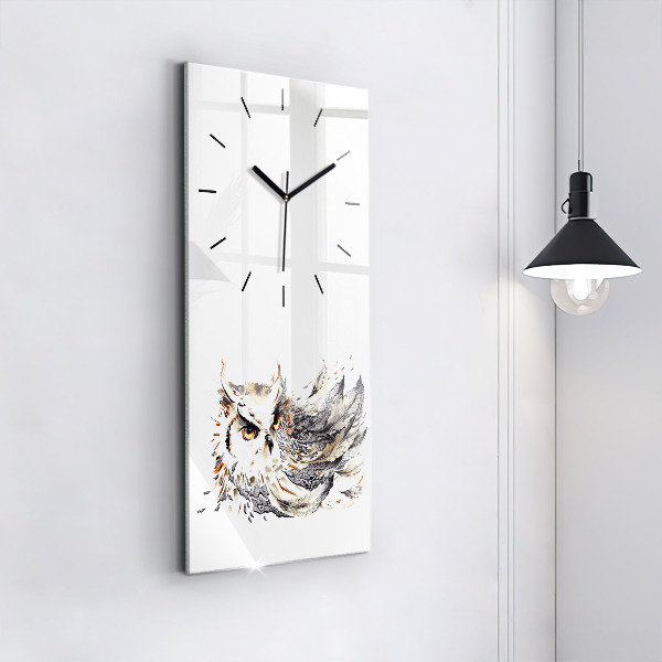 Vertical wall clock Owl symbol of wisdom