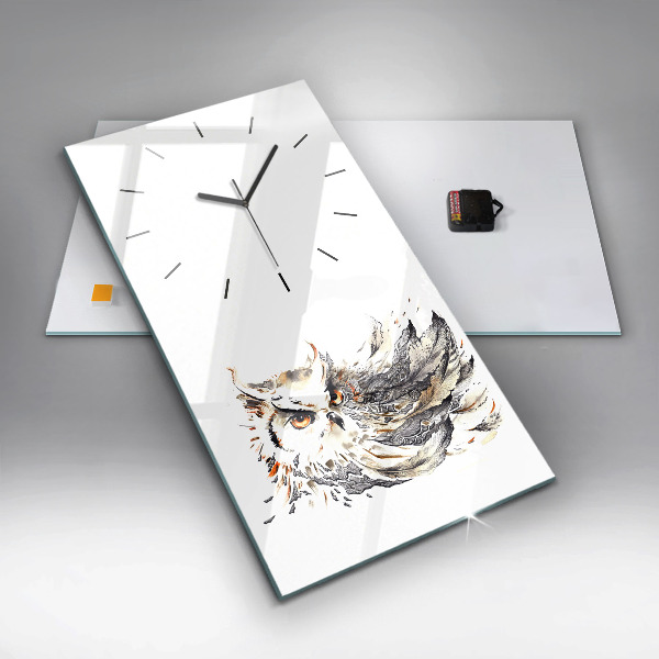 Vertical wall clock Owl symbol of wisdom